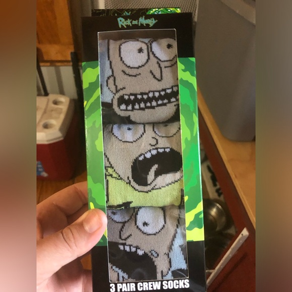 Rick and Morty crew cut socks 3 pairs - Picture 1 of 2